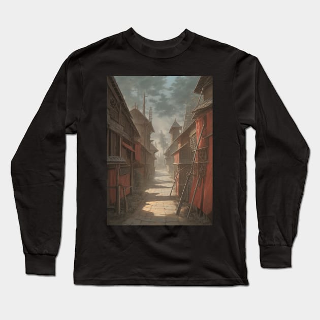 Faerunian Alley in a Large City Long Sleeve T-Shirt by CursedContent